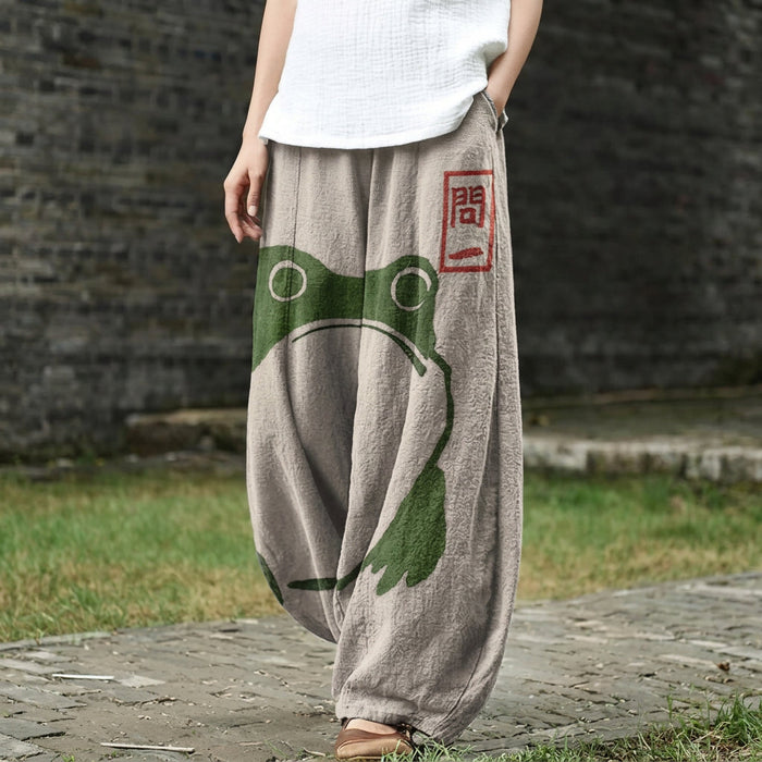 Agathe – Pantalón ancho con motivo de ranitas