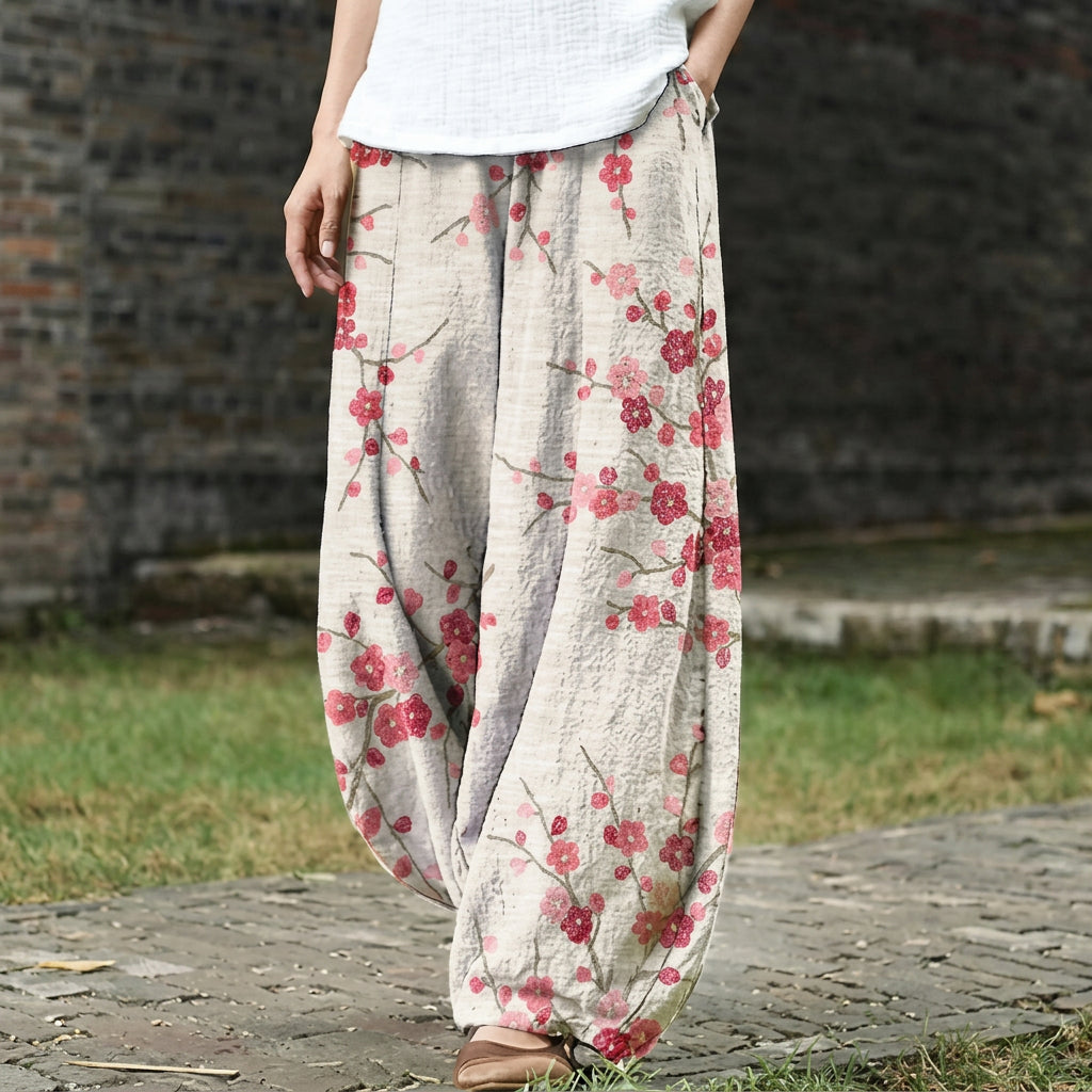 Charlotte – Pantalón ancho estampado en beige
