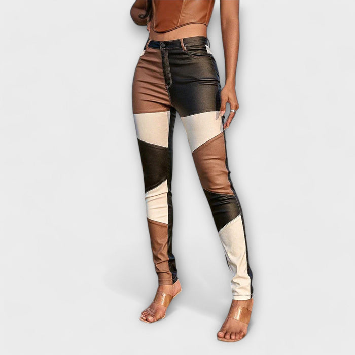Calliope - Pantalón tubo con estampado de bloques de colores