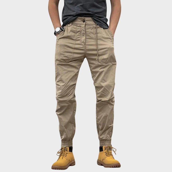 Marco - Pantalones cargo elásticos con múltiples bolsillos