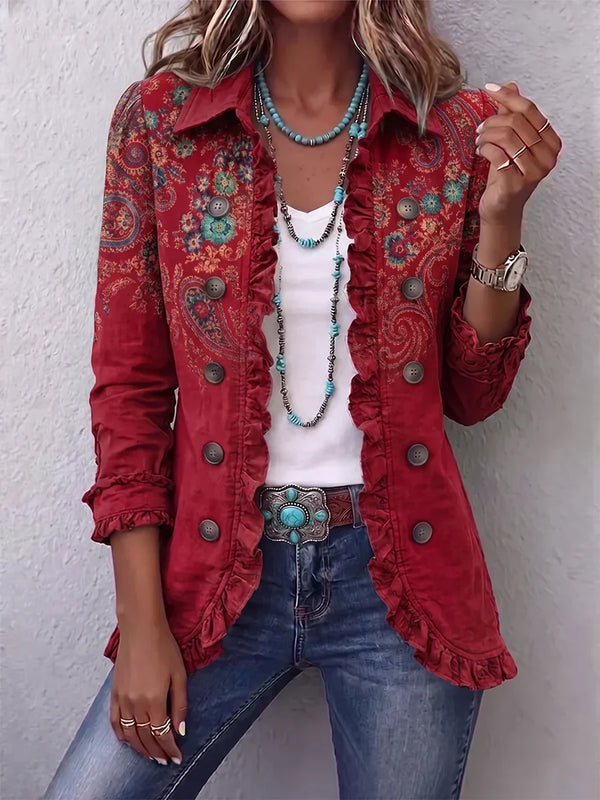 Sophia | Chaqueta con volantes de cachemira boho