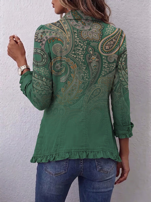Aria | Chaqueta con volantes y estampado Boho Paisley