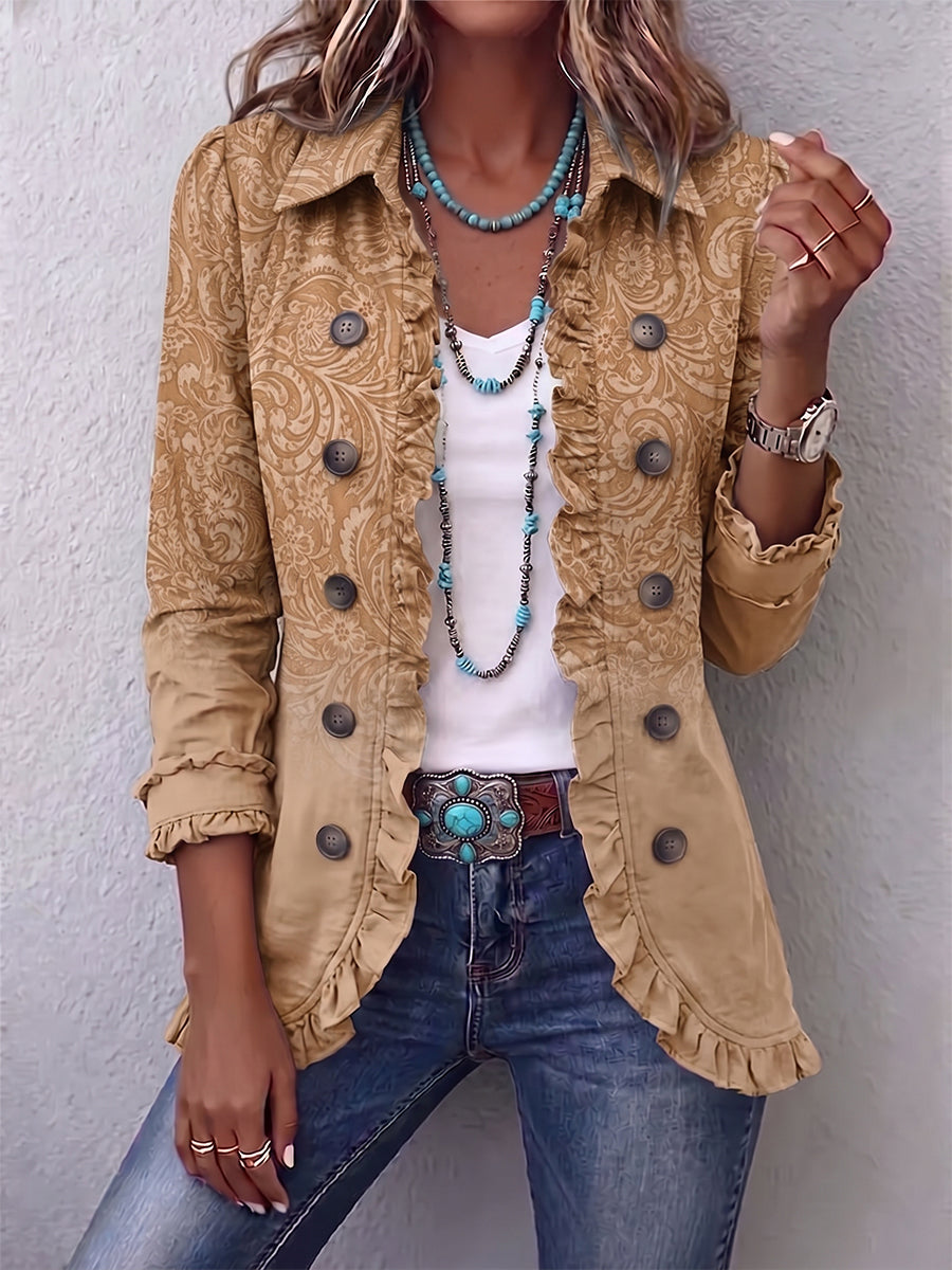 Chloe | Una chaqueta con volantes con estampado occidental