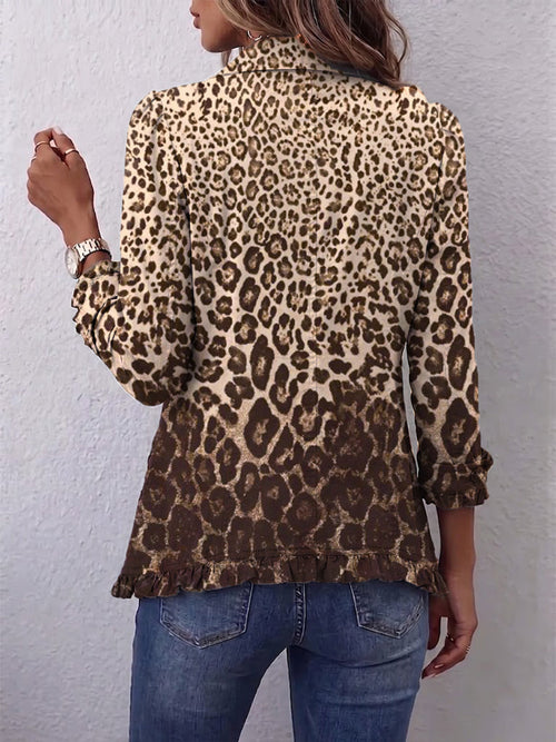 Abigail | Chaqueta con volantes y estampado de leopardo