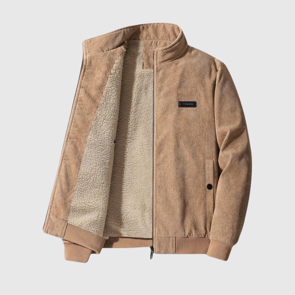 Libuše – Chaqueta retro de pana con forro de sherpa