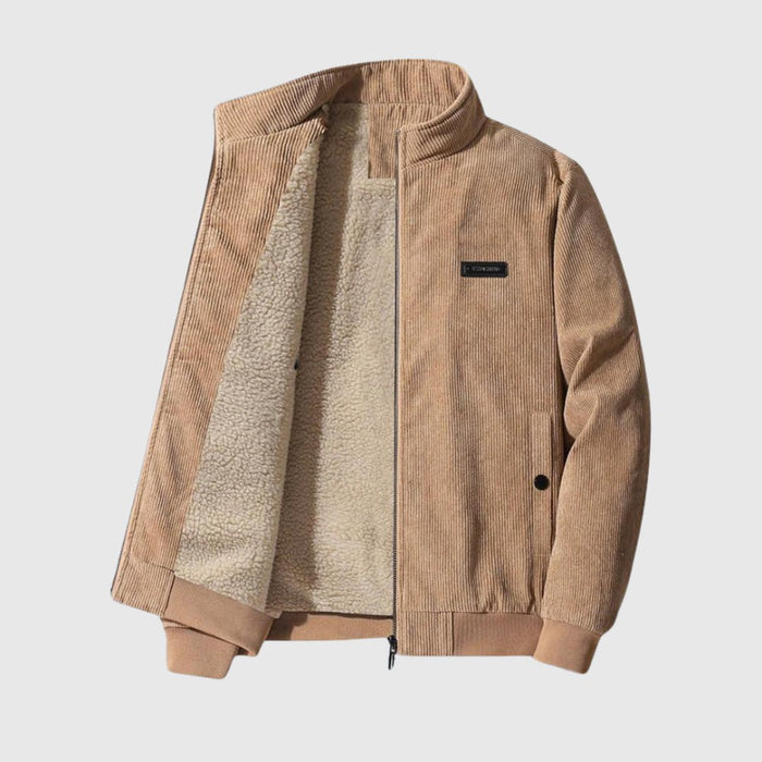 Libuše – Chaqueta retro de pana con forro de sherpa