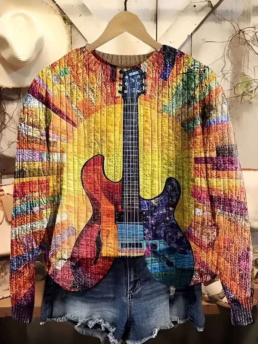 DELACROIX | Sudadera Bohemia con Estampado de Guitarra Léa