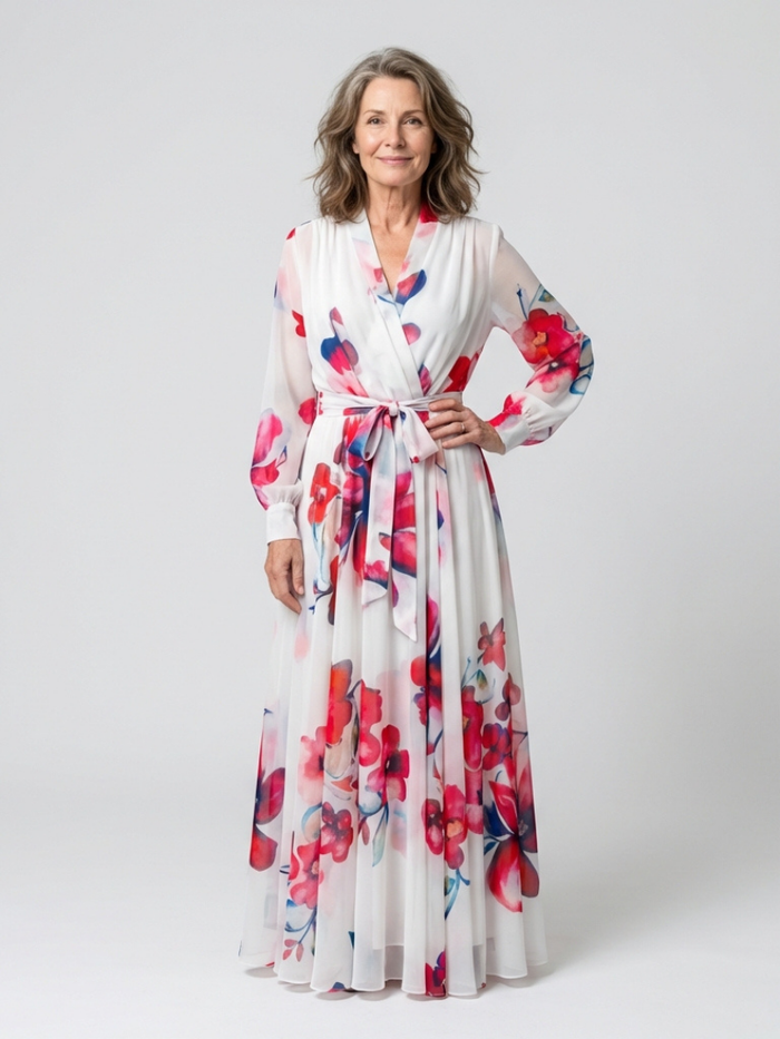 Manon | Vestido Maxi Floral de Manga Larga