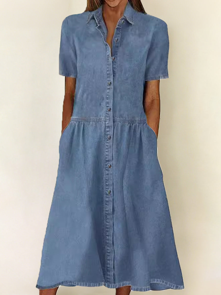 Karolina - Vestido vaquero con manga corta