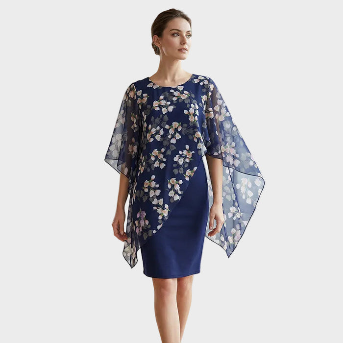 Amalie - Elegante conjunto de vestido con top de gasa floral